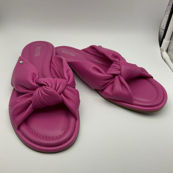 MICHAEL KORS Sandals Pink 9 Flat Slide Pillowy Comfy - Picture 7 of 7